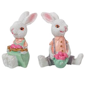 Nyuszi ülő fehér poly M5cm 2db-os