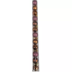 Müanyag gömb középbarna3cm 12db-os