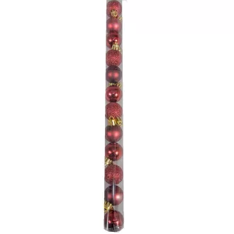 Müanyag gömb bordó 3cm 12db-os