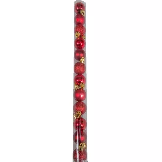 Müanyag gömb piros 3cm 12db-os