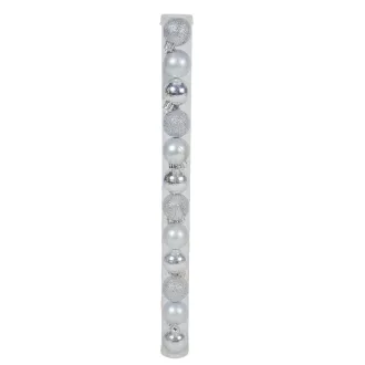 Müanyag gömb ezüst 3cm 12db-os