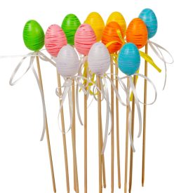 Húsvéti tojás pálcás 4+21cm 12db-os