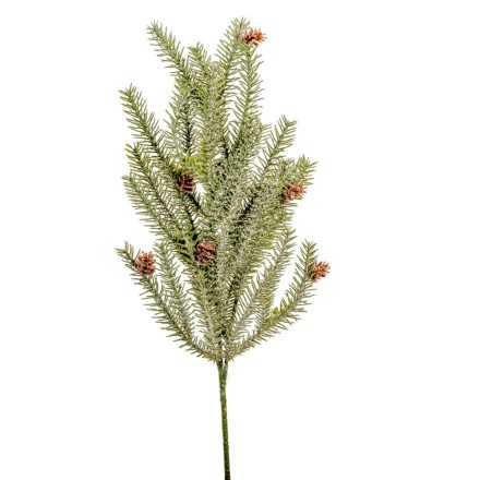 Fenyőág tobozzal glitteres  M53cm 12db/#