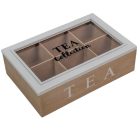 Teás doboz fa 6 rekeszes M7x16x24cm