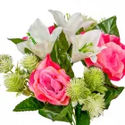 Liliom, rózsa csokor 6v. mix M34cm 24db/#