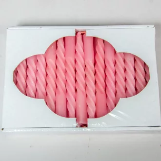 Karfa csavart gyertya rózsaszín 11cm 30db-os (db ár)