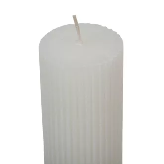   Kontúrozott bordás henger gyertya 50x150mm fehér  4db/csom (db ár)