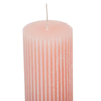   Kontúrozott bordás henger gyertya 50x150mm púder 4db/csom (db ár)