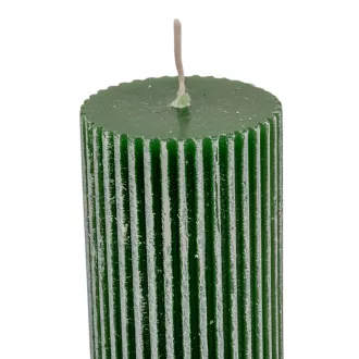   Kontúrozott bordás henger gyertya 50x150mm zöld 4db/csom (db ár)