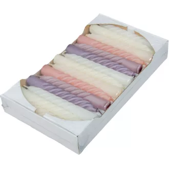   Mártott kis csavart gyertya 150mm (db ár) 30db/csom fehér vanilia krém puder mályva h.lila