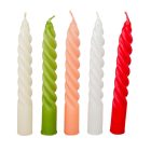 Mártott kis csavart gyertya 150mm (db ár) 30db/csom fehér krém oliva piros korál