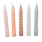 Mártott kis csavart gyertya 150mm (db ár) 30db/csom fehér ivory pezsgő korall mogyoró v.szürke