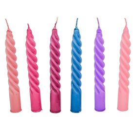   Mártott kis csavart gyertya 150mm (db ár) 30db/csom acélkék lila magenta rszín hús