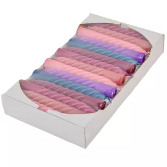  Mártott kis csavart gyertya 150mm (db ár) 30db/csom acélkék lila magenta rszín hús