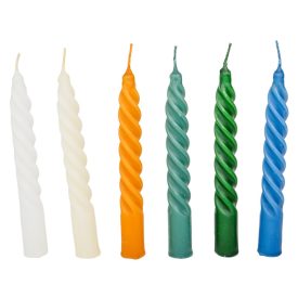   Mártott kis csavart gyertya 150mm (db ár) 30db/csom méz zöld lila acélkék menta