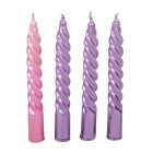 Metál kis csavart gyertya 3lila 1rózsaszín 150mm (db ár) 30db/csom