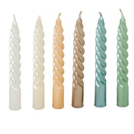   Metál kis csavart gyertya 150mm (db ár) 30db/csom fehér ivory jégkék pezsgő homok menta