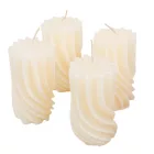 Kontúrozott hullámos henger gyertya 55x95mm ivory 4db/csom (db ár)