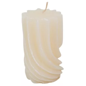   Kontúrozott hullámos henger gyertya 55x95mm ivory 4db/csom (db ár)
