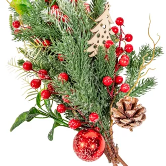 Karácsonyi ág tobozzal, bogyóval 50cm