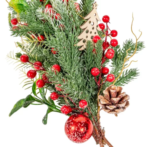 Karácsonyi ág tobozzal, bogyóval 50cm