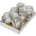 Angyalkás gömb üvegmécses arany 45gr 20,5cm 6db/#