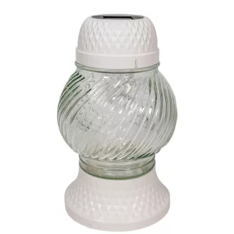 Napelemes üveg mécses 18 cm 6db/#