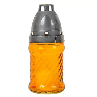   Kis oszlop üvegmécses műanyag tetővel sárga 25gr 14cm 10db/#