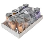 Kis henger üvegmécses lila,lazac,szürke,arany mix 30gr 16,5cm 12db/#