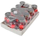 Szögletes kis csepp üvegmécses piros 30gr 16,5cm 12db/#