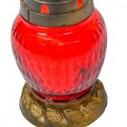 Szögletes kis csepp üvegmécses piros 30gr 16,5cm 12db/#