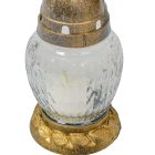 Szögletes kis csepp üvegmécses arany 30gr 16,5cm 12db/#