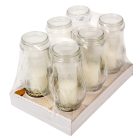 Nagy domború üvegmécses  fehér 80gr 28cm 6db/#