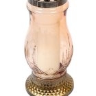 Nagy domború üvegmécses arany,lazac,átlátszó mix 80gr 28cm 6db/#