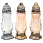 Nagy domború üvegmécses arany,lazac,átlátszó mix 80gr 28cm 6db/#