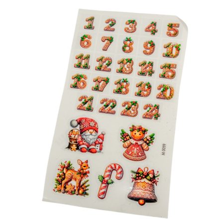 Matrica mézi adventi készülődés átlátszó 2,5-5cm 29db/lap