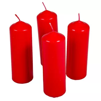 Mártott henger gyertya 40x120 mm piros 4db/csom (db ár)