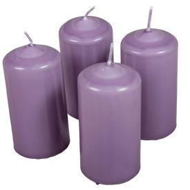   Mártott henger gyertya 50x100 mm halvány lila 4db/csom (db ár)