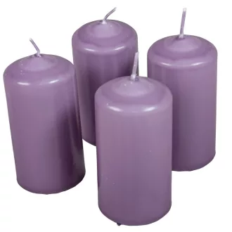   Mártott henger gyertya 50x100 mm halvány lila 4db/csom (db ár)