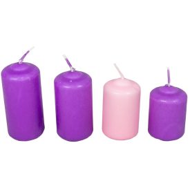   Mártott 40mm-es lépcsős gyertya lila-rózsaszín (csom ár)