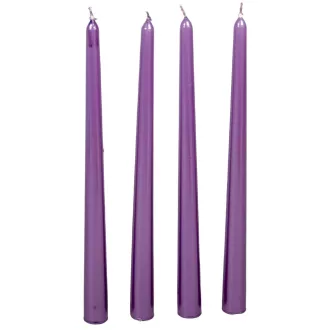 Metál sziluett gyertya 310 mm lila 4db/csom (db ár)