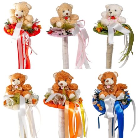 Ballagói csokor maci figurával 35cm