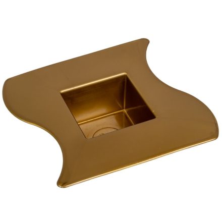 Műanyag szögletes tál SZAFAR arany M5x17x17cm