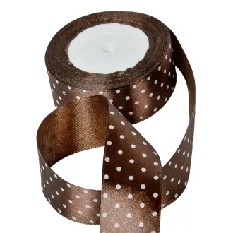 Textil szalag pöttyös sötétbarna 38mmx22m