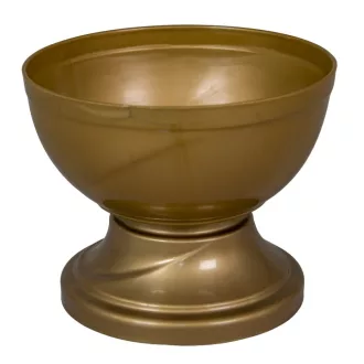 Műanyag nagy talpas tál arany D18cm M14,5cm