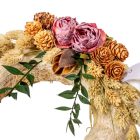 Szizálos szalma koszorú szárazvirág díszítéssel 17cm