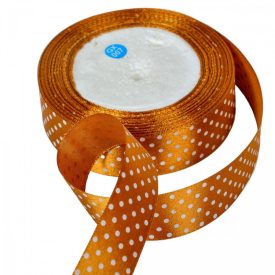 Textil szalag pöttyös világosbarna 25mmx22m