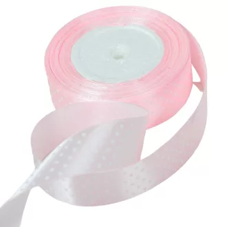 Textil szalag pöttyös világosrózsaszín 25mmx22m