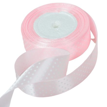 Textil szalag pöttyös világos rózsaszín 25mmx22m