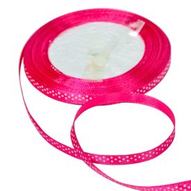 Textil szalag pöttyös sötétrózsaszín 6mmx22m